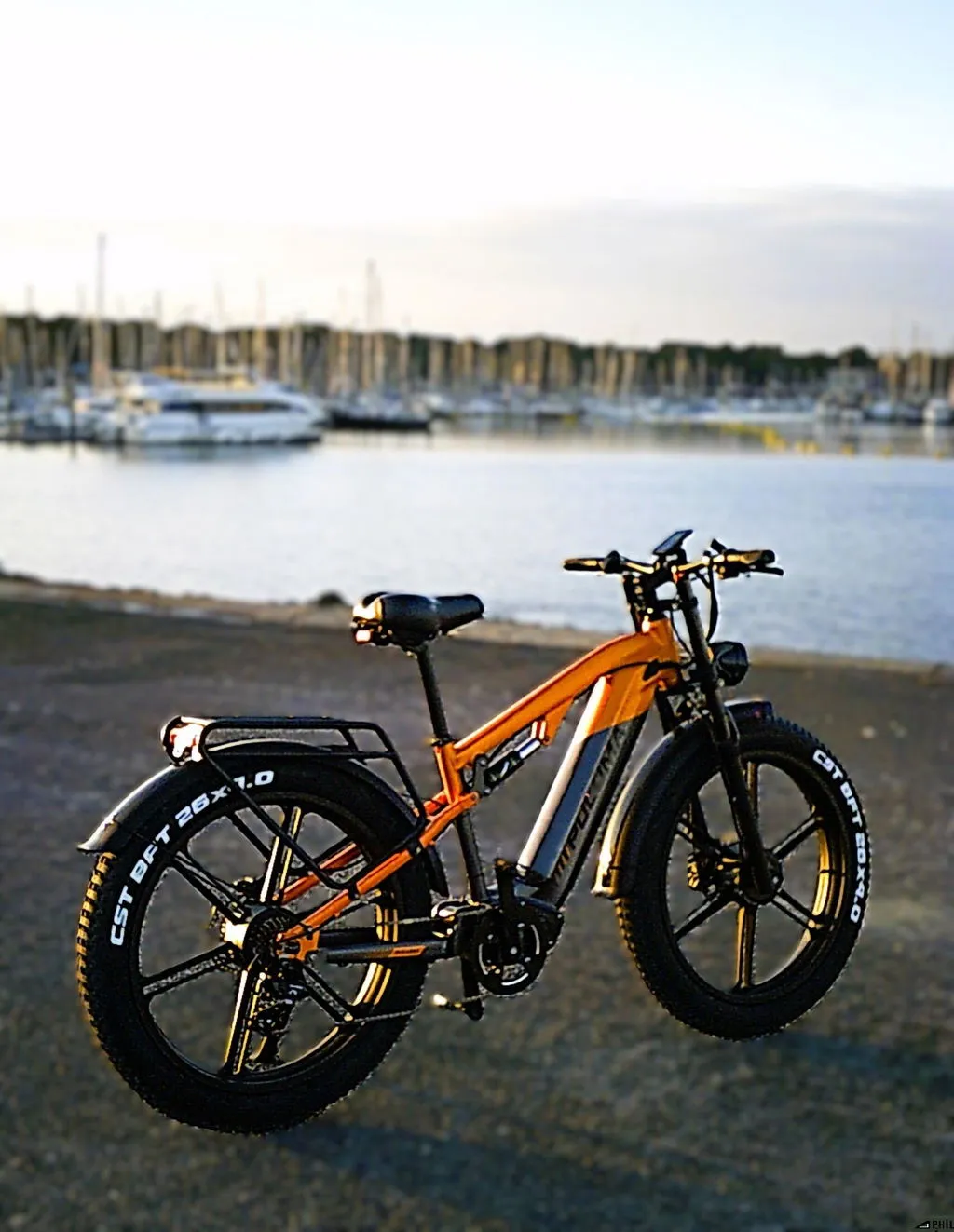 Puluma PH003 ebike fat bike arancione 26" biammortizzata