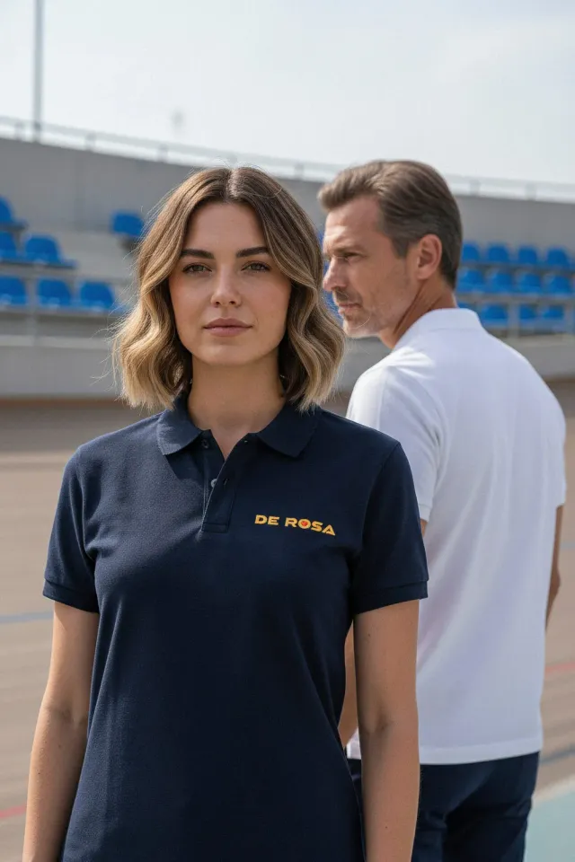 De Rosa Polo piqué ricamata due colori