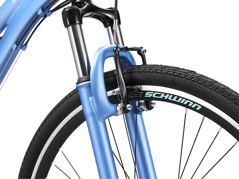 Schwinn Trailway Step-Thru bici ibrida pervinca telaio basso