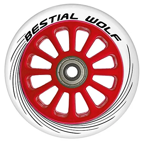 Bestial Wolf Pilot ruota monopattino 100mm bianco-rosso