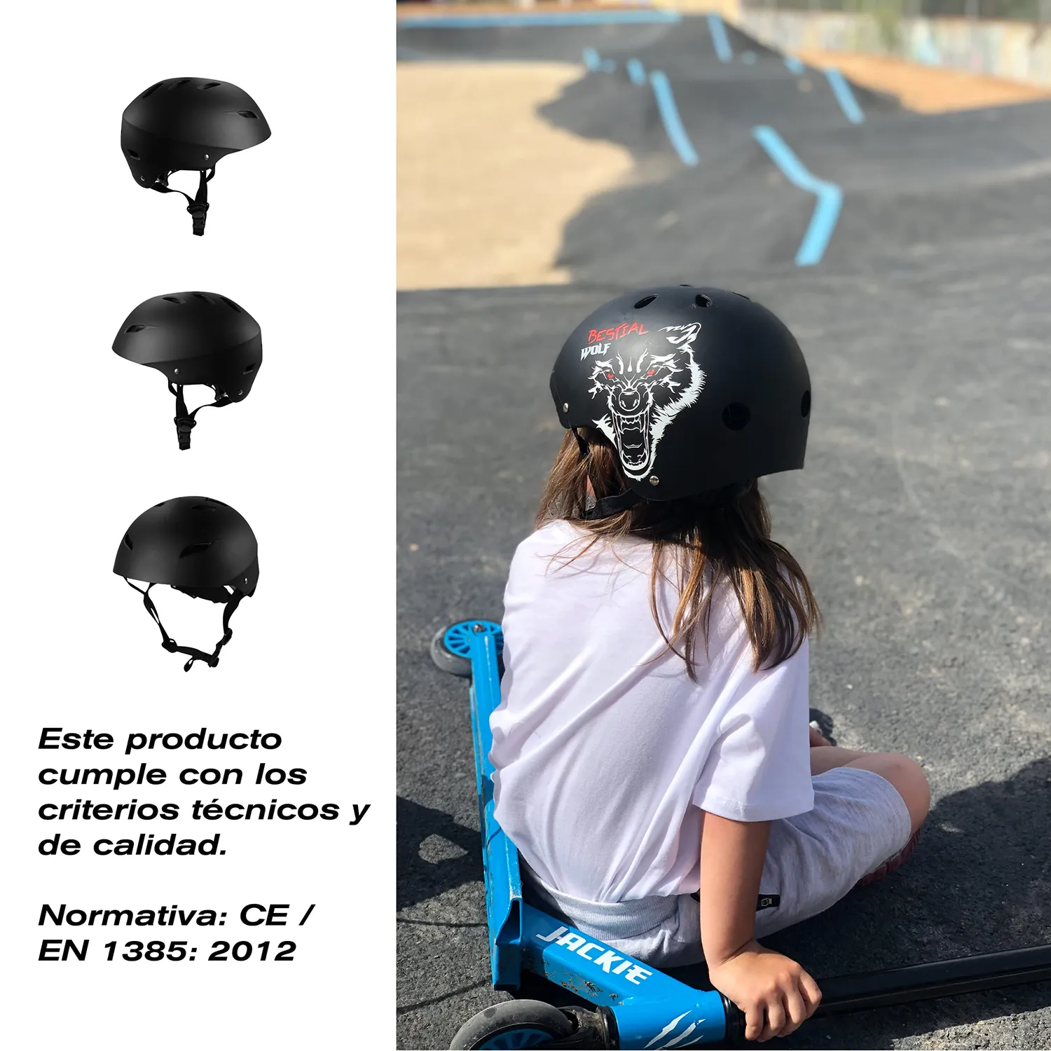 Bestial Wolf Shell casco skate comet opaco regolabile