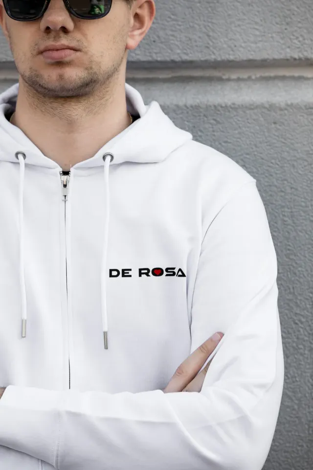 De Rosa 2026 Zip Hoodie Felpa con Cappuccio Cotone