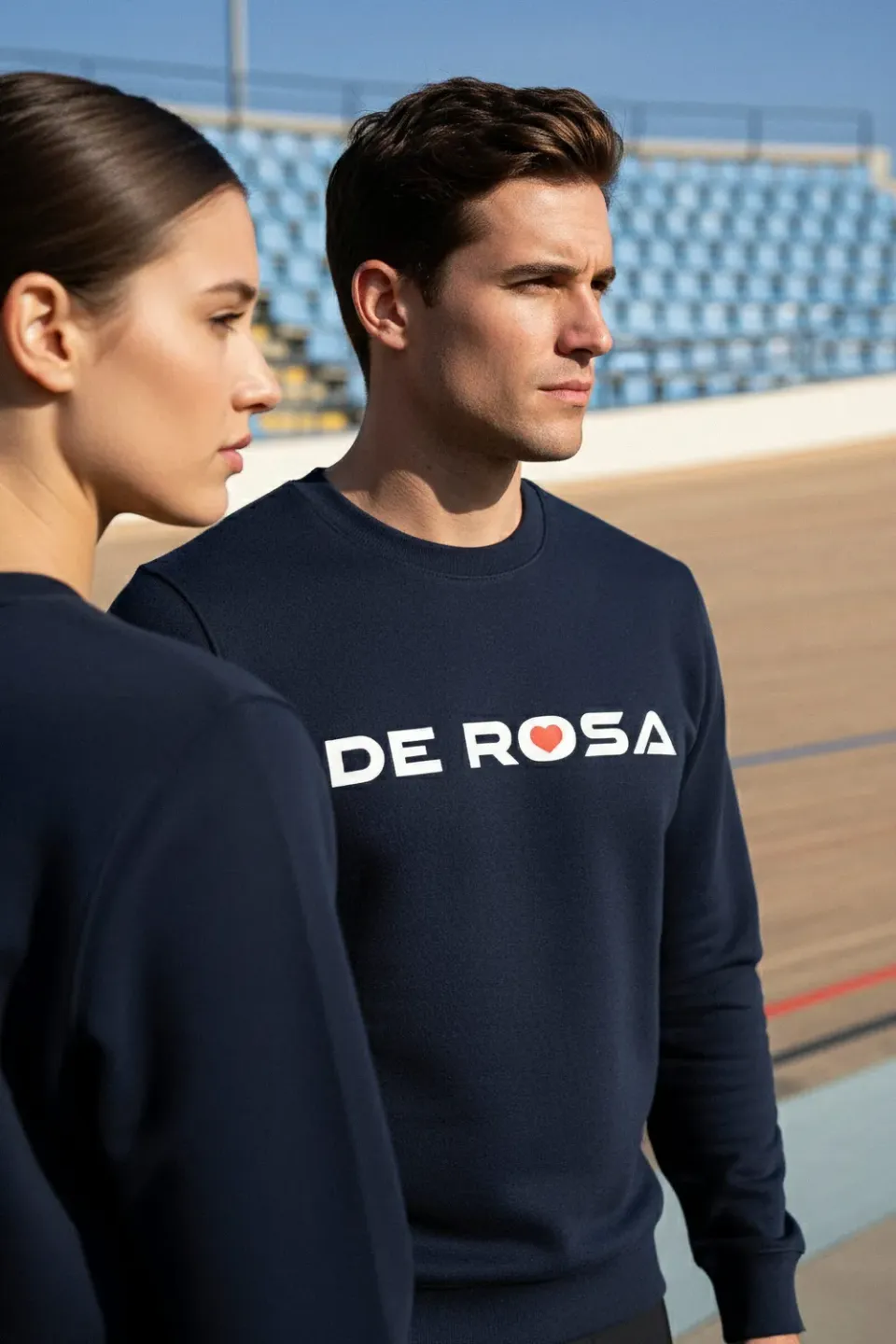 De Rosa Crewneck Sweatshirt Print felpa girocollo blu navy