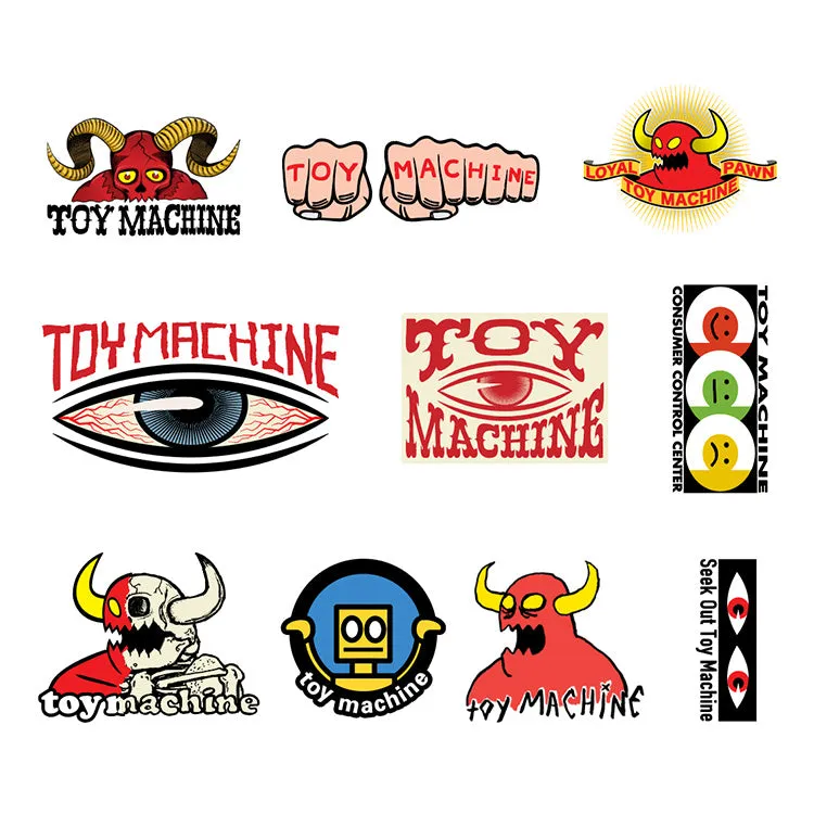 Toy Machine Sticker Pack #2 Adesivi Skate assortiti resistenti