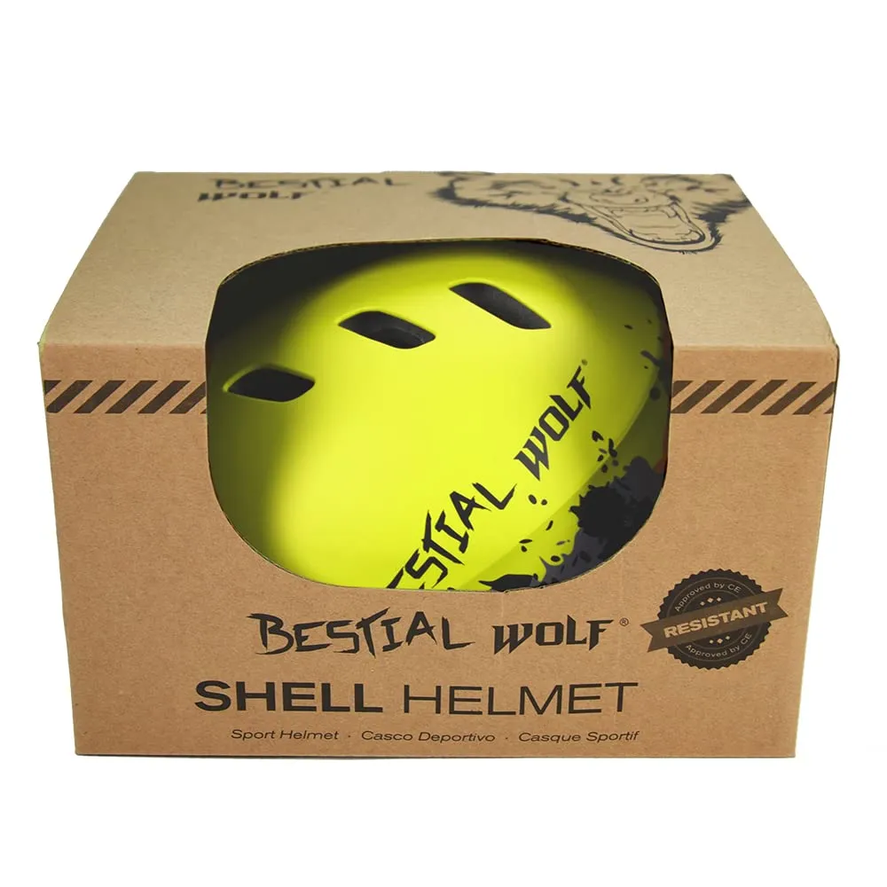 Bestial Wolf Shell casco skate verde opaco regolabile