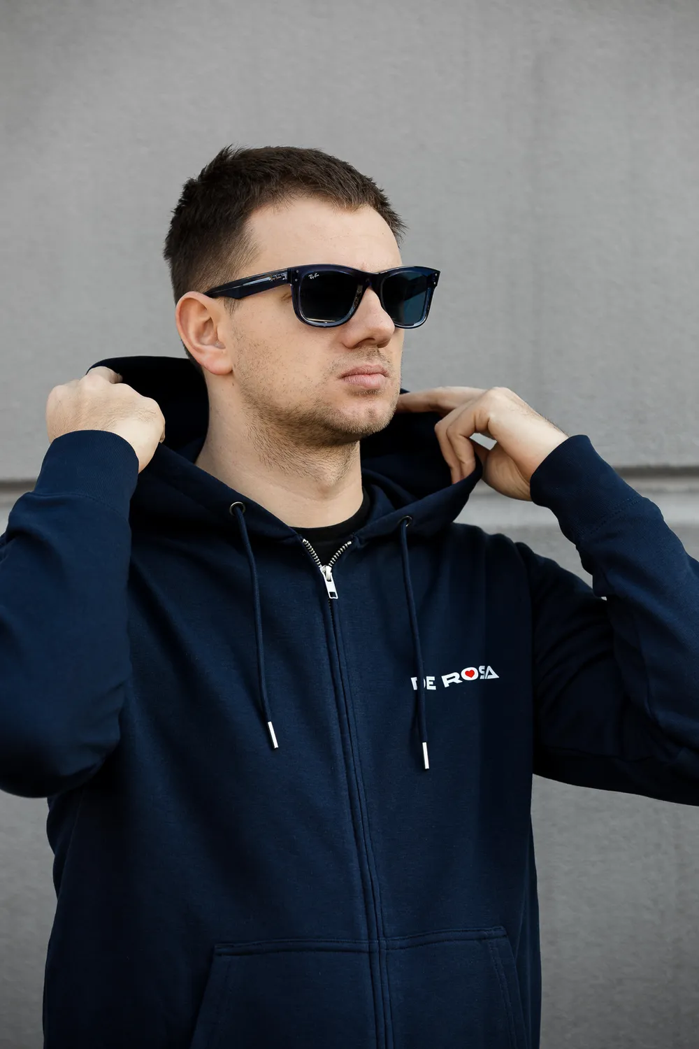 De Rosa 2026 Zip Hoodie Felpa con Cappuccio Cotone