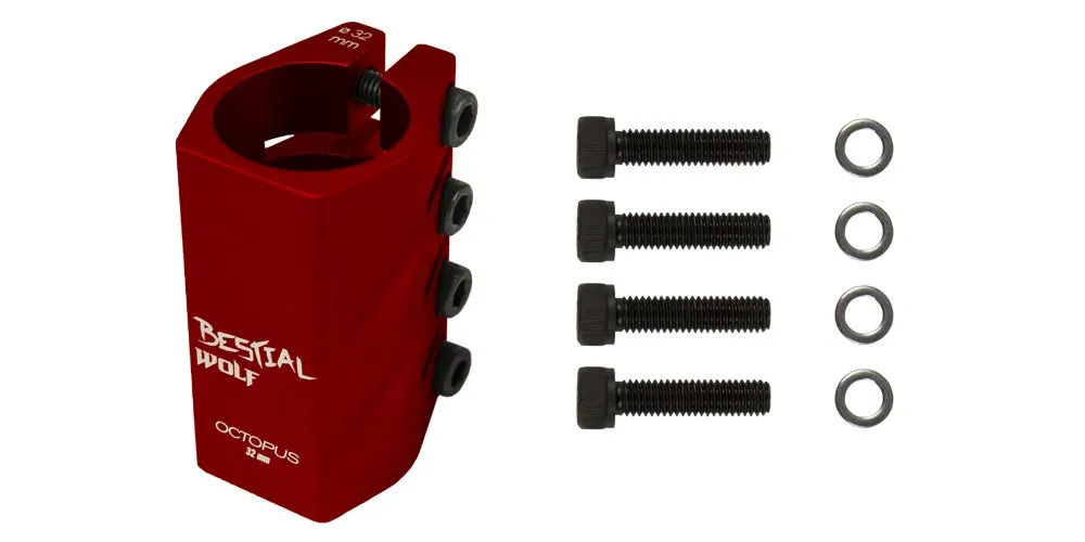 Bestial Wolf Octopus morsetto monopattino rosso 32 mm