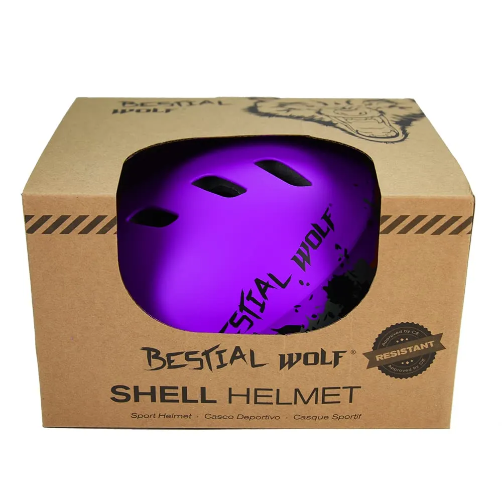 Bestial Wolf Shell casco skate viola opaco regolabile
