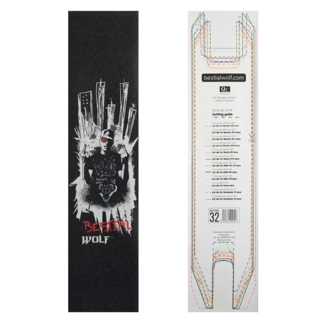 Bestial Wolf Griptape32 grip scooter 12x53 cm lupo adesivo