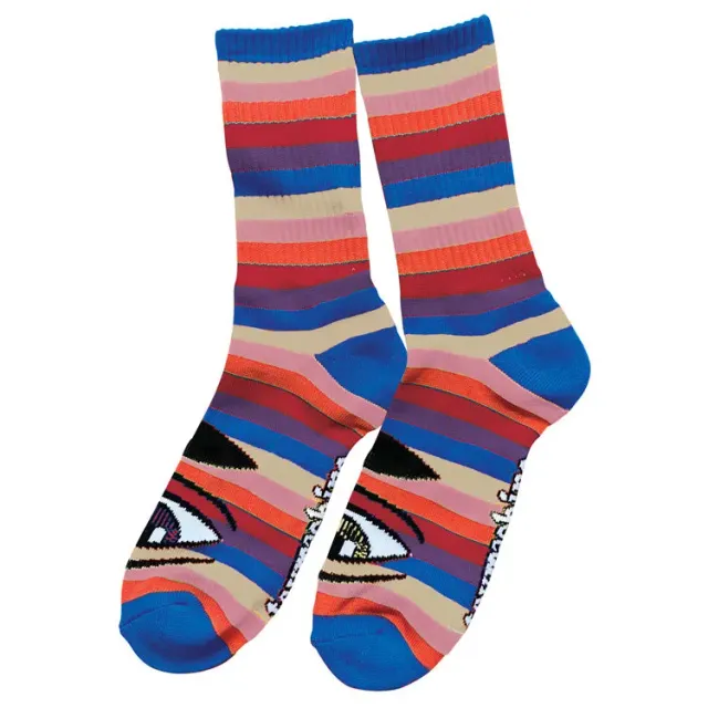 Toy Machine Sect Eye calzini skate blu arcobaleno cotone