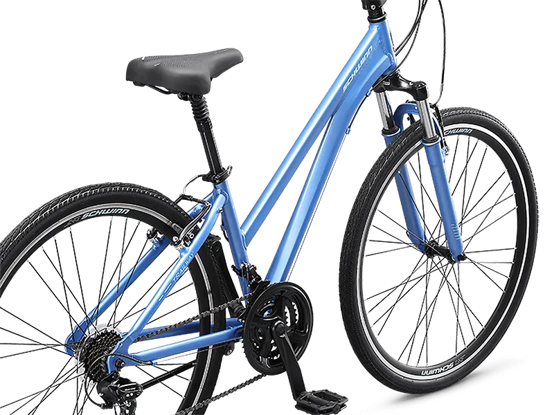 Schwinn Trailway Step-Thru bici ibrida pervinca telaio basso
