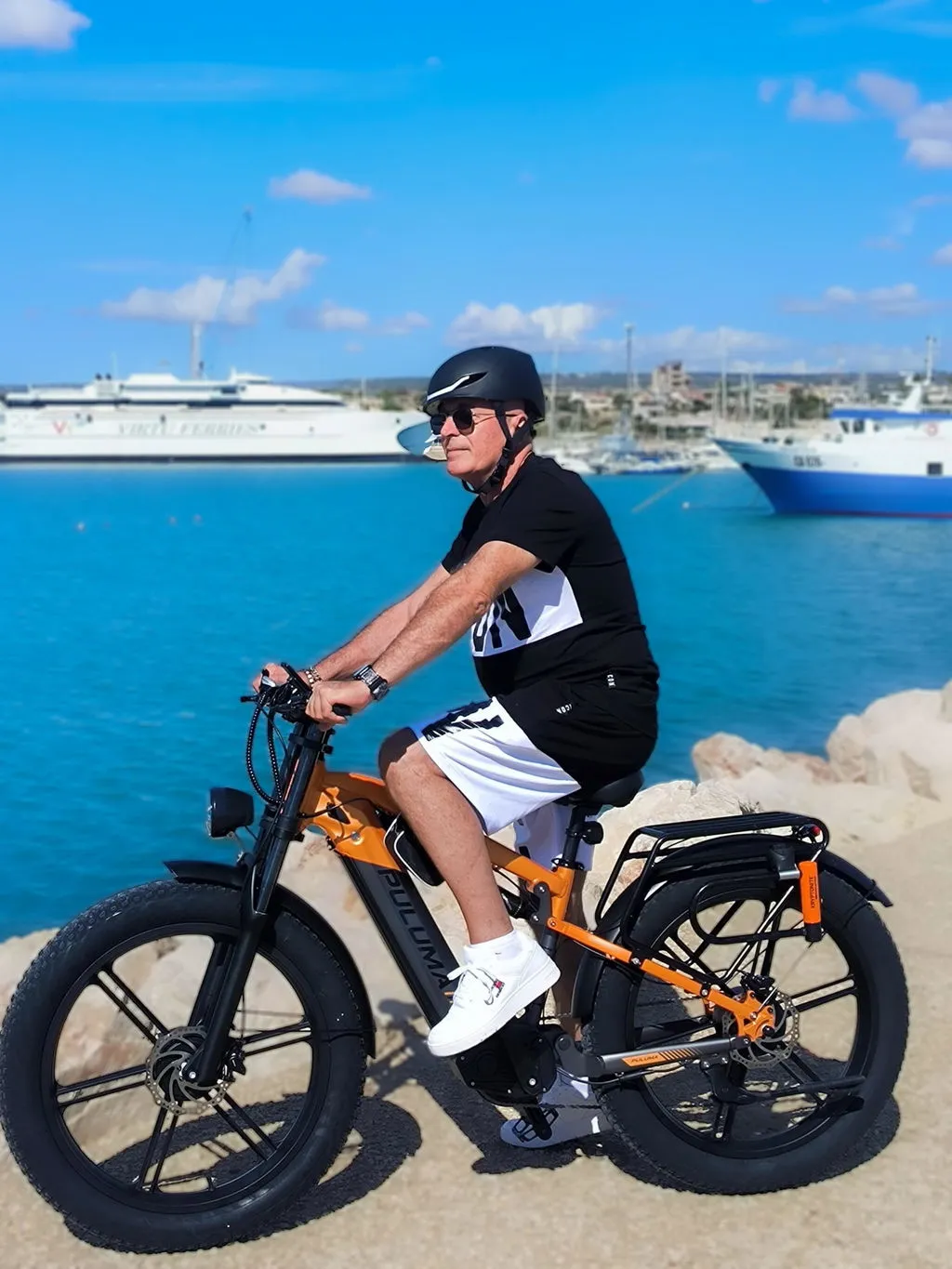 Puluma PH003 ebike fat bike arancione 26" biammortizzata