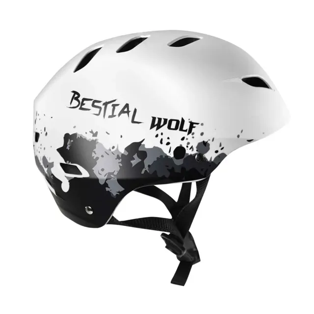 Bestial Wolf Shell casco skate bianco opaco regolabile