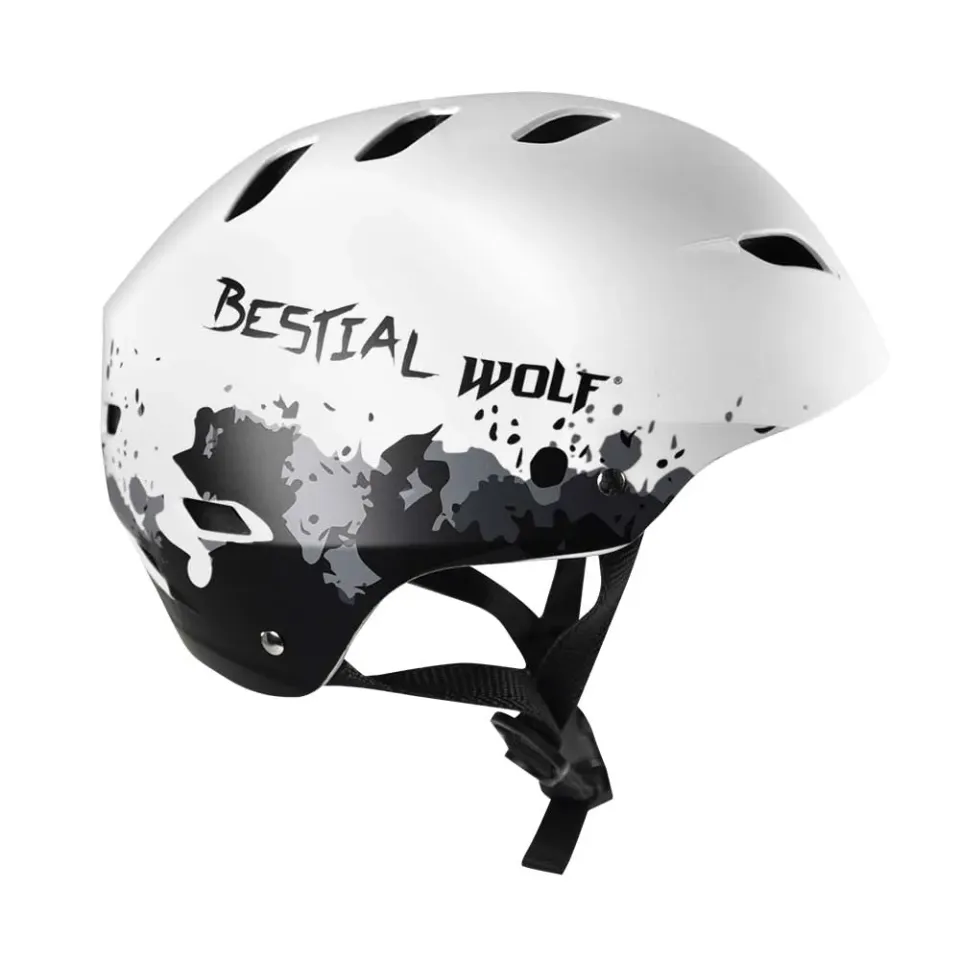 Bestial Wolf Shell casco skate bianco opaco regolabile