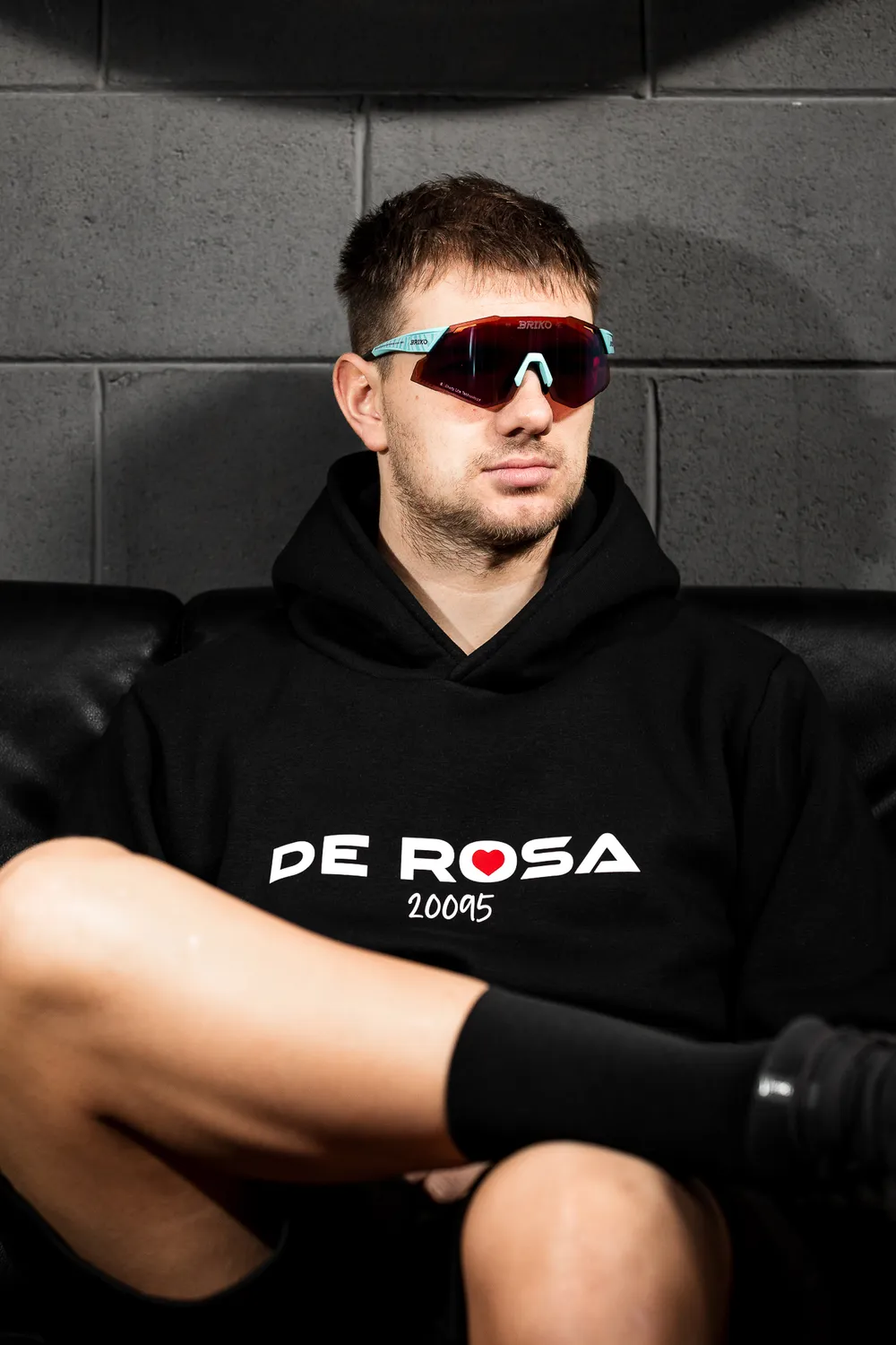 De Rosa 20095 felpa cappuccio cotone unisex stampa petto