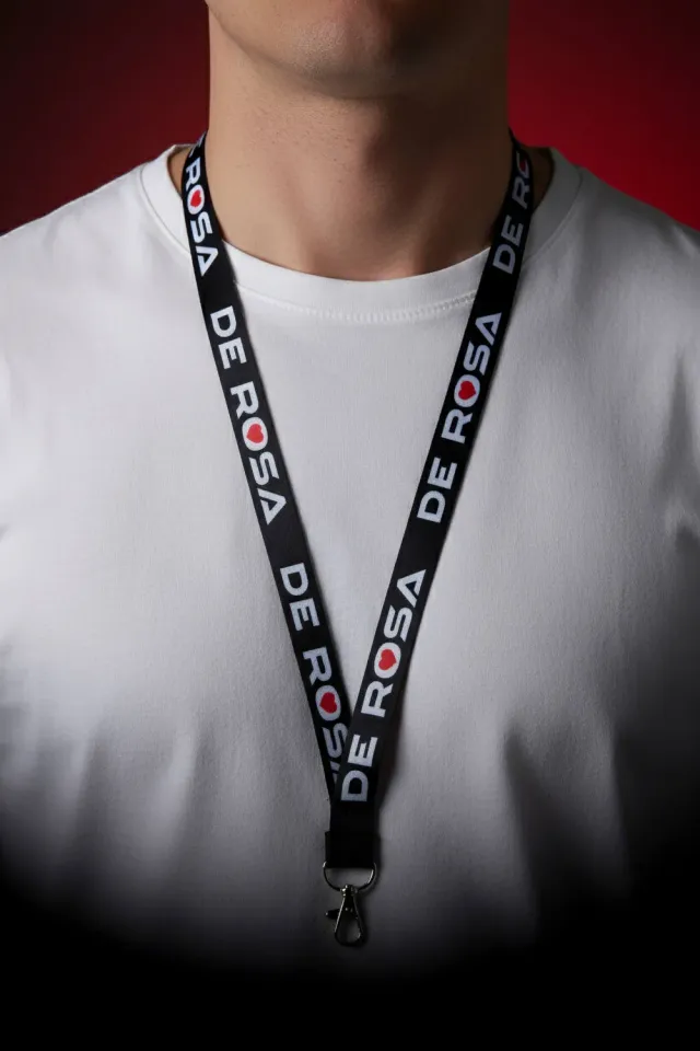 De Rosa Lanyard laccetto portachiavi collo cuore rosso