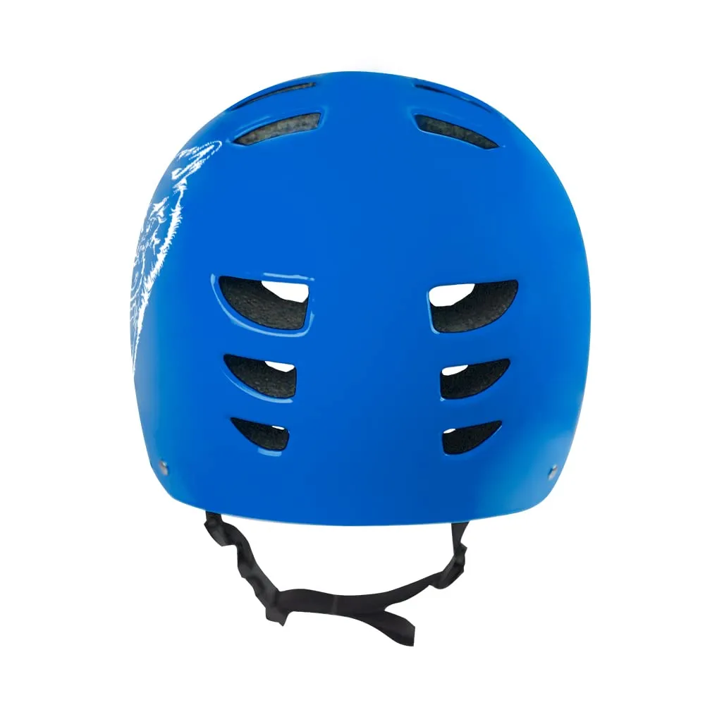 Bestial Wolf Skull casco blu regolabile skate