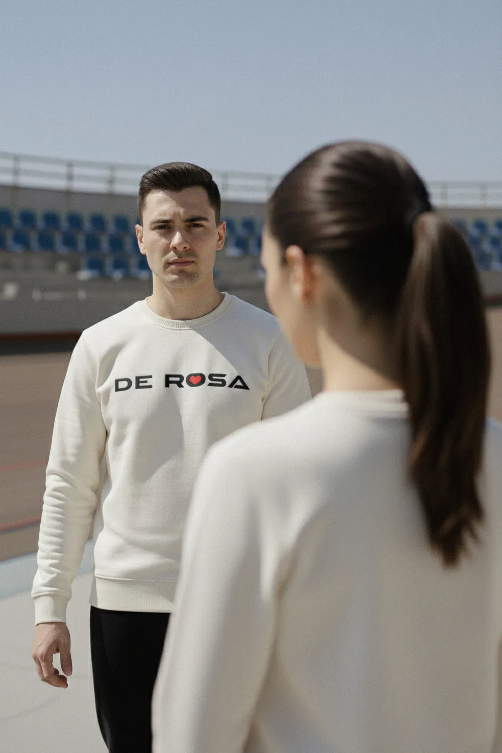 De Rosa Embroidered Crewneck felpa girocollo cotone bio