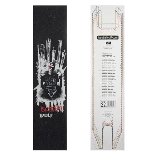 Bestial Wolf Griptape32 grip scooter 12x53 cm lupo adesivo