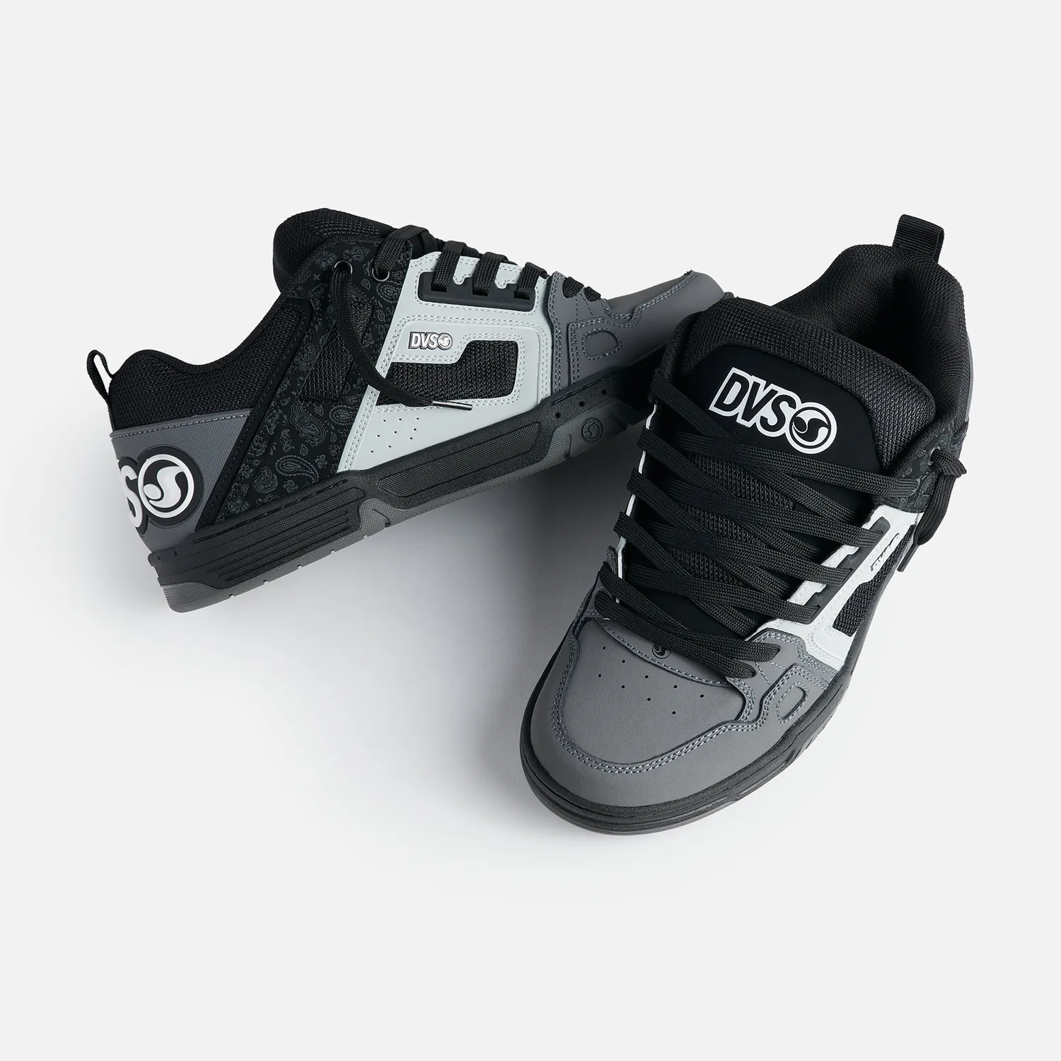 DVS Comanche scarpe skate black charcoal grey pelle