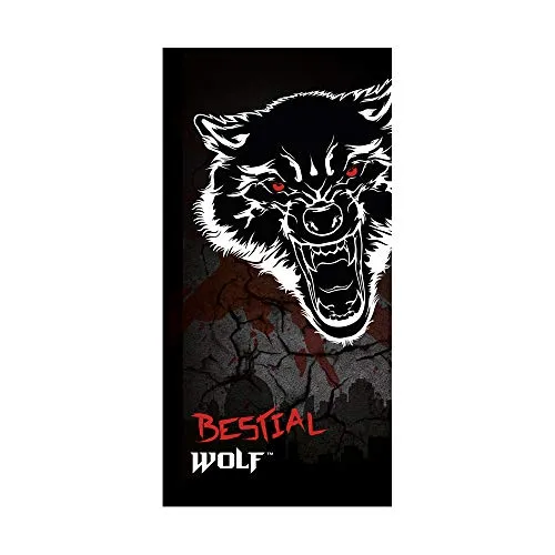 Bestial Wolf asciugamano spiaggia cotone nero 75x150