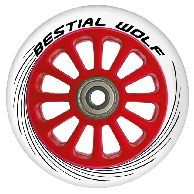 Bestial Wolf Pilot ruota monopattino 100mm bianco-rosso