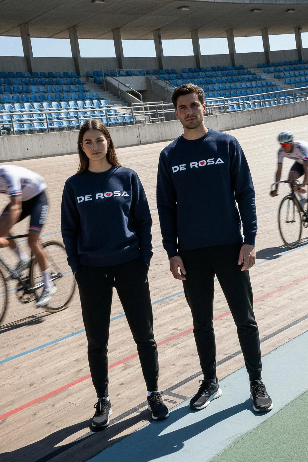 De Rosa Crewneck Sweatshirt Print felpa girocollo blu navy